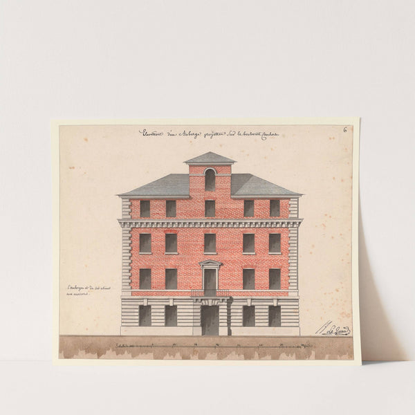 Elévation d’un auberge projettée sur le Boulevart Cauchoise (1778) by Jean Jacques Lequeu