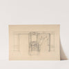 Elevation of a dining room with a carved buffet and window draperies by Jules-Edmond-Charles Lachaise