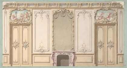 Elevation of a salon decorated in Louis XV style