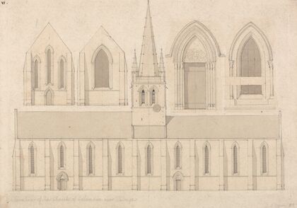 Elevation of the Church of Columbiers, near Valognes, Normandy