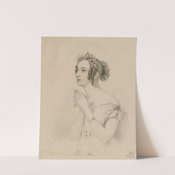Ellen Tree as Clemanthe in Talfourd’s Ion, act 5, scene 2; ‘O, I do! …’ (1839) by Richard James Lane