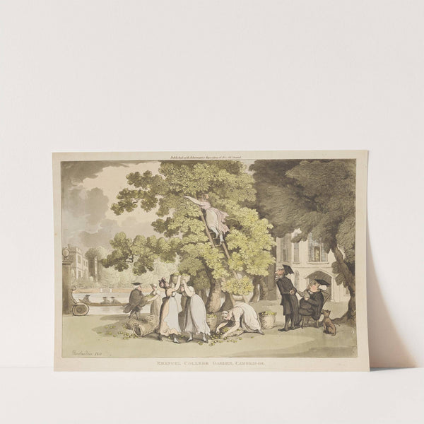 Emanuel College Garden, Cambridge (1810) by Thomas Rowlandson