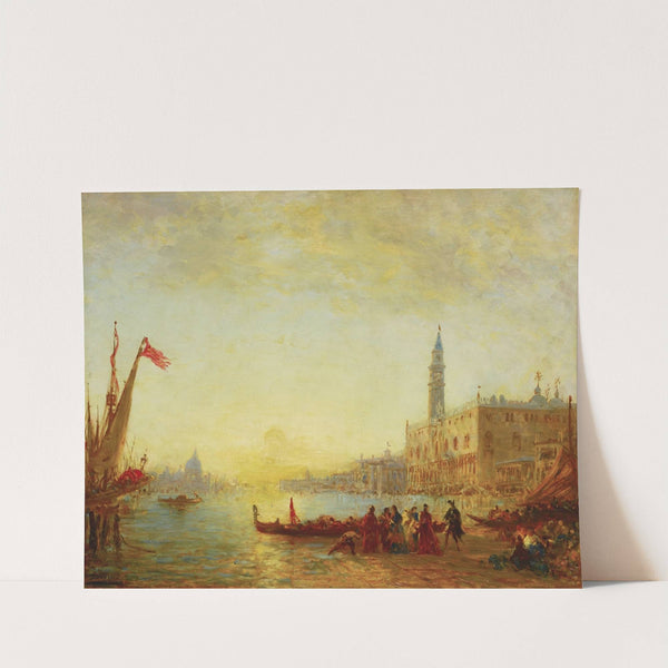 Embarquement quai des Esclavons, durant une inondation by Félix Ziem