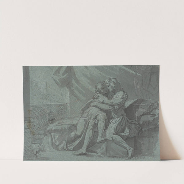 Embracing Lovers in Classical Dress – A Woman in Classical Dress Looking Up (1785-1790) by Heinrich Friedrich Füger