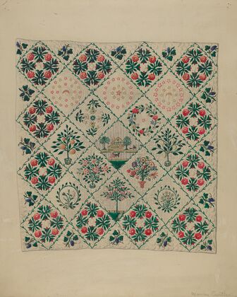 Embroidered Applique Quilt