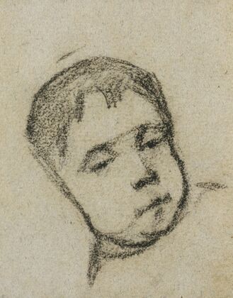 Emil Gauguin as a Child, Head on a Pillow