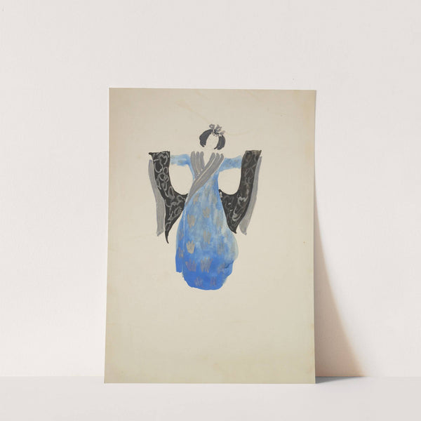 Emperor’s New Clothes: Blue dress with silver neckline and print (1934-1943) by Andrei Hudiakoff
