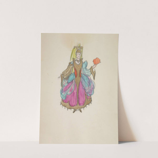 Emperor’s New Clothes: Empress brown dress with purple and blue skirt (1934-1943) by Andrei Hudiakoff