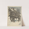 En hiver (charette tirée par un cheval) by Constant Eugène de Busschere