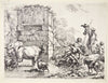 En hyrde vander sine dyr ved en tilgroet ruin