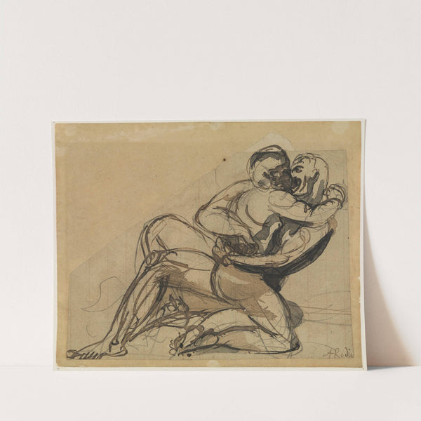 En mand der omfavner en kvinde by Auguste Rodin