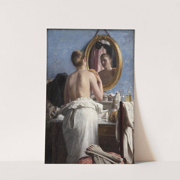 En pige, som vasker sig før et karneval (1887) by Carl Bloch