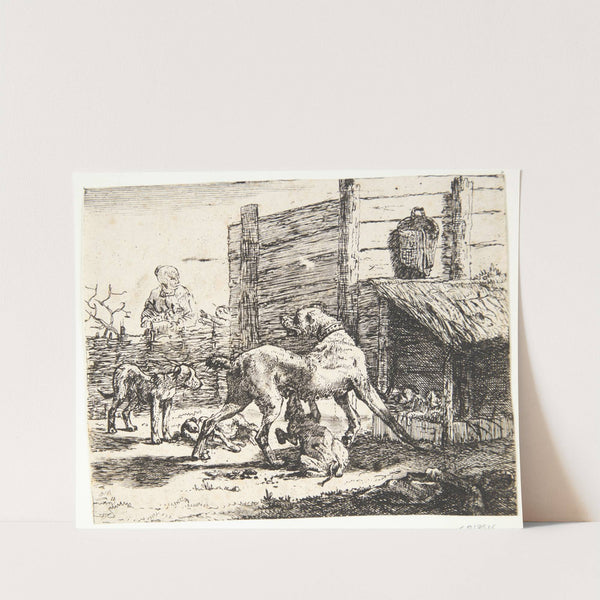 En tæve med hvalpe by Paulus van Hillegaert II