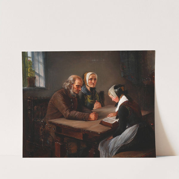 En ung pige læser op af Bibelen (1854) by Elisabeth Jerichau Baumann