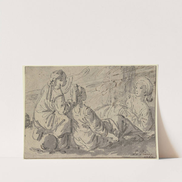 Encamped Oriental women by Jean-Baptiste Le Prince