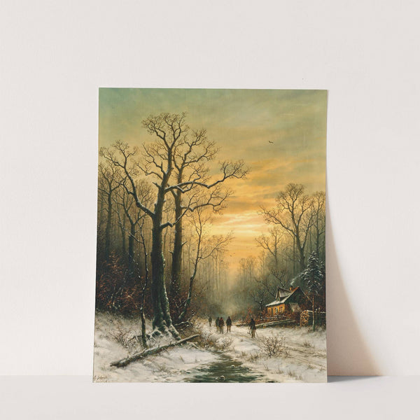 Encounter on the Way Home in Winter by Georg Schmitz