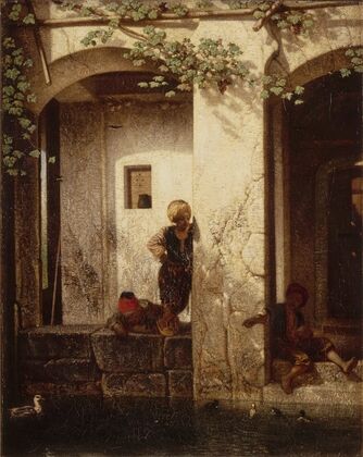 Enfants turcs auprès d’une fontaine (1846)