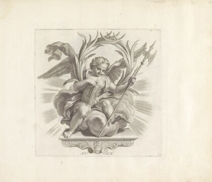 Engel met boek en hellebaard (1673-1743)