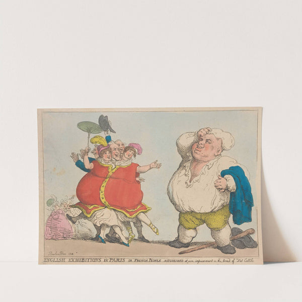 English exhibitions in Paris, or French people astonished at our improvement in the breed of fat cattle (1812) by Thomas Rowlandson