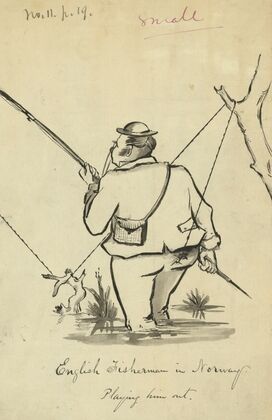 English fisherman in Norway. Playing him out