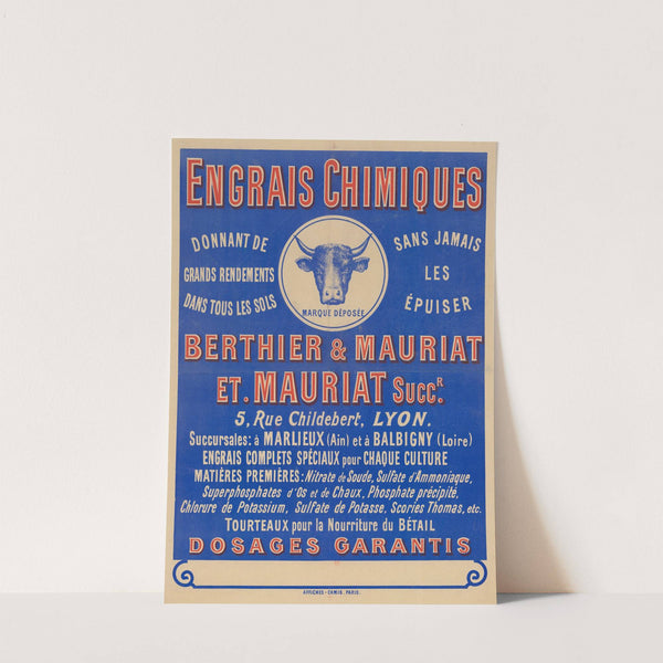Engrais chimiques, Berthier & Mauriat. Et Mauriat succr, 5 rue Childebert, Lyon (1890) by Imp. Camis