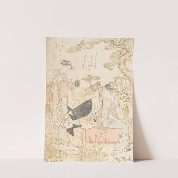 Enjoying the Cool in a Garden (Circa 1790) by Kitagawa Utamaro