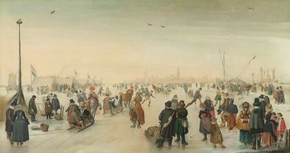 Enjoying the Ice near a Town