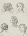Ensemble de 5 coifures et coiffes (1859)