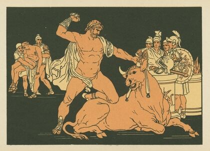 Entellus killing the bull (1878)