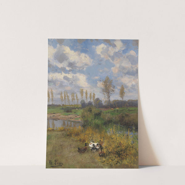 Enten am Bach by Adolf Lins