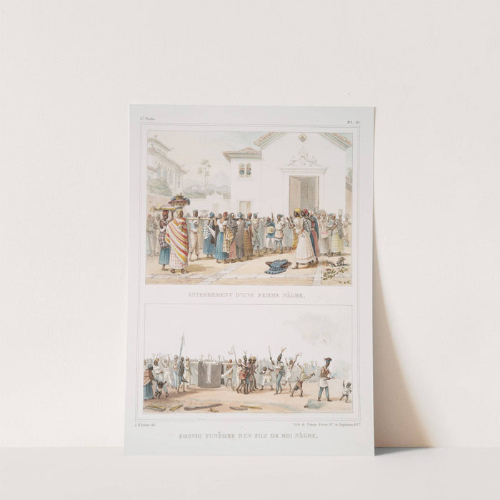 Enterrement d'une femme nègre; Convoi funèbre d'un fils de roi nègre by Jean Baptiste Debret