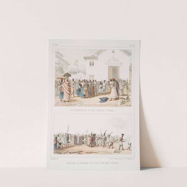 Enterrement d&#039;une femme nègre; Convoi funèbre d&#039;un fils de roi nègre by Jean Baptiste Debret