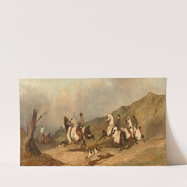 Entraînement de chevaux de course en camail by Alfred De Dreux