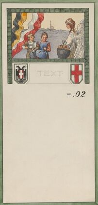 Entwurf für die Rechnungszettel der ‘Zentralstelle der Fürsorge für die Angehörigen der Einberufenen’ (1914–1918)