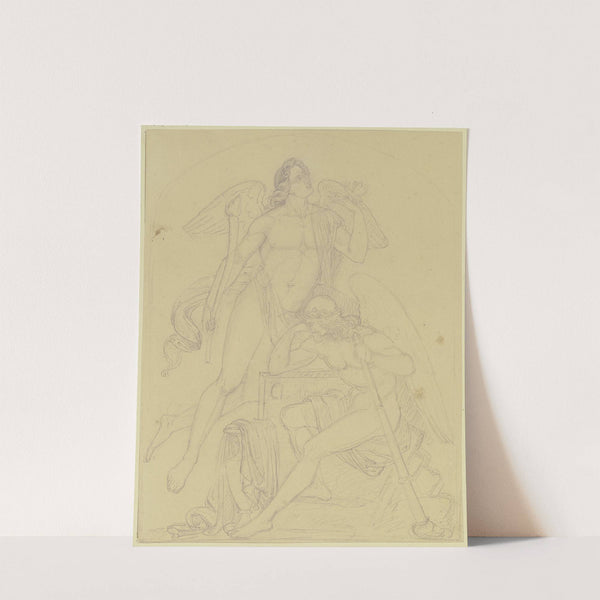 Entwurf für ein Grabdenkmal mit zwei geflügelten Genien by Ludwig Michael Schwanthaler