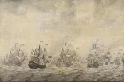 Episode from the Four Days’ Battle, 11-14 June 1666, of the Second Anglo-Dutch War, 1665-67 (1668)