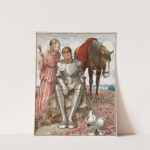 Erika and Seated Knight (1894) by Hans Thoma