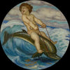 Erote riding a dolphin