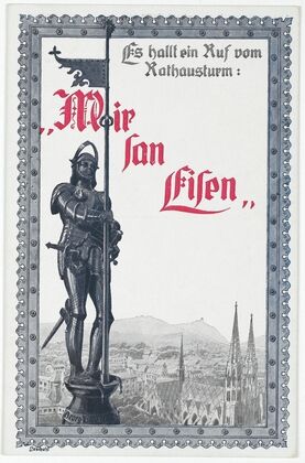 Es hallt ein Ruf vom Rathausturm; Mir san Eisen (1914)