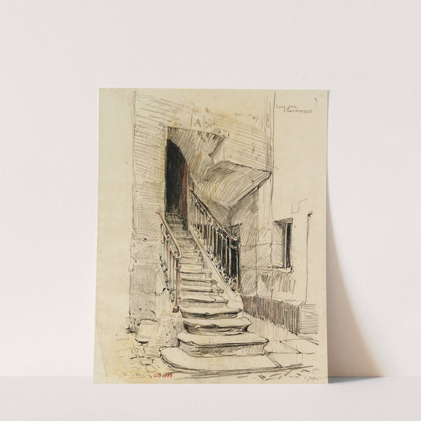 Escalier et cour, 22 rue Chanoinesse by Charles Jouas