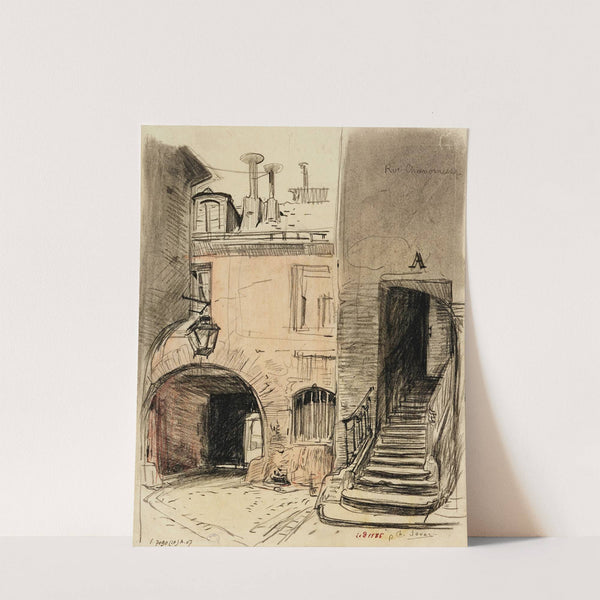Escalier et cour du 22, rue Chanoinesse (1915-1945) by Charles Jouas