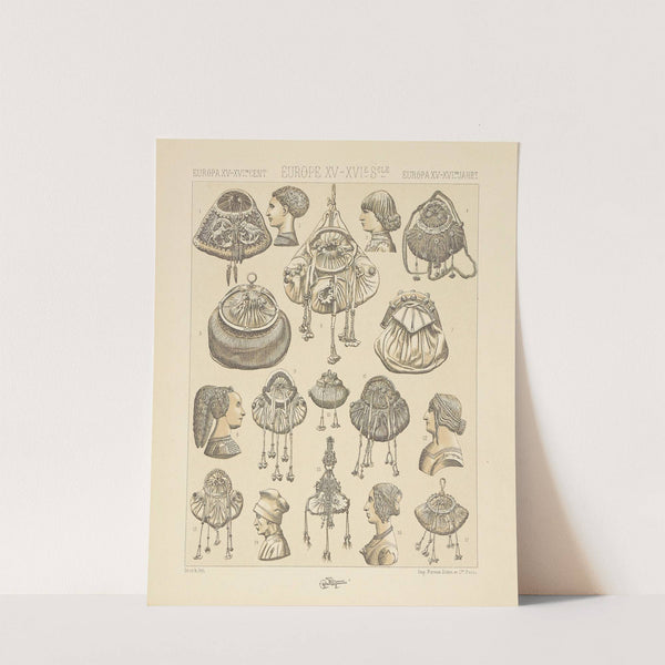 Escarcelles, bourses, coiffures italiennes (1876-1888) by Auguste Racinet