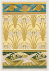 Escargots, bordure. Libellule et roseaux, papier peint. Mouettes, bordure. (1897)