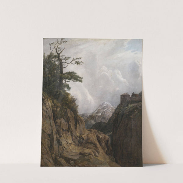 Eselreiter in Hochgebirgslandschaft by August Holmberg  