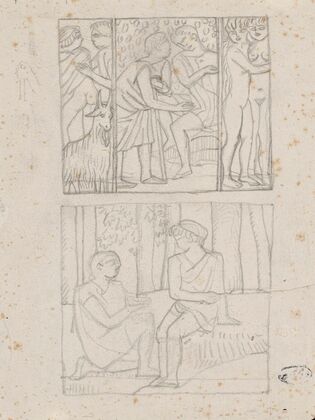 Esquisse de deux scènes pastorales issues des Bucoliques de Virgile — size preview
