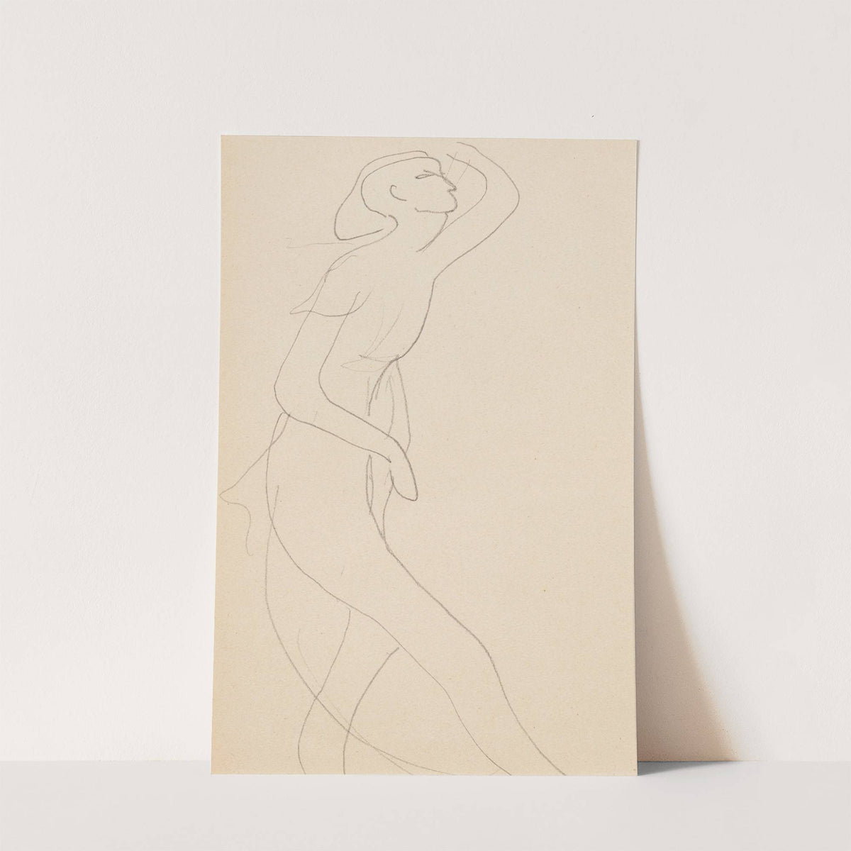 Esquisse de femme nue de profil droit, bras gauche relevé (1905-1907) by Amedeo Modigliani