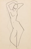 Esquisse de femme nue debout de face, bras au-dessus de la tête (1905-1907)