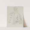 Esquisse de figure assise en robe à noeuds et falbalas, (1864-1874) by Anaïs Colin-Toudouze
