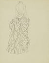 Esquisses d’une robe vue de dos et de profil de chez madame Bréant-Castel (1879-1889)