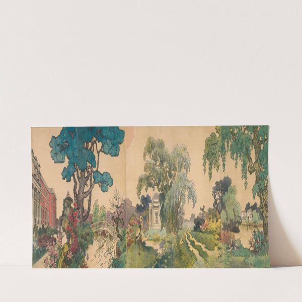 Estate, gardens, birds, and pond (1890) by A. Blunt